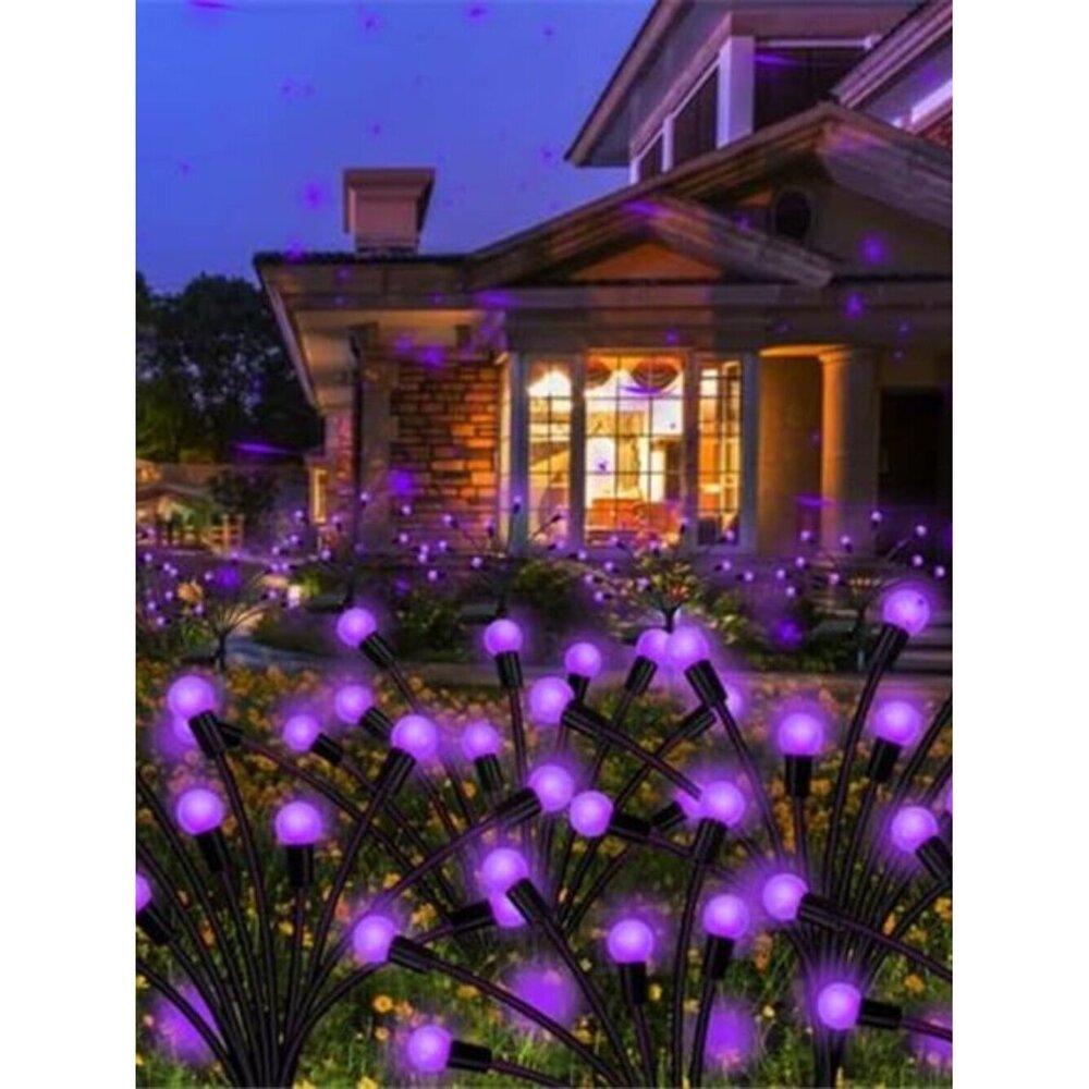 Purple Firefly Solar Lights 2 Pack Outdoor Garden Decor